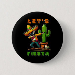 Cinco De Mayo Cactus Mexican Poncho Sombrero Hat B Button