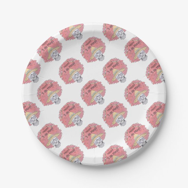 cinco de mayo calavera pappteller (Vorderseite)