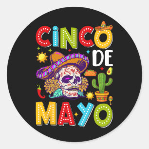 Cinco De Mayo Camisa mexikanisches Party Kostüm 5  Runder Aufkleber