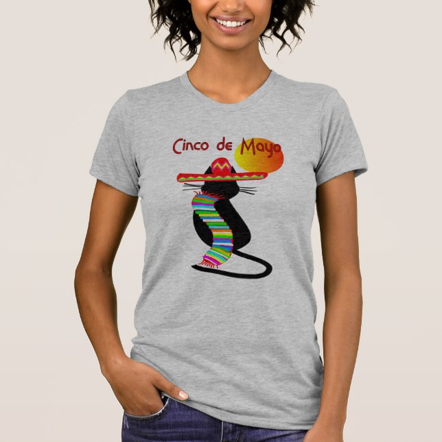 Cinco De Mayo CAT-Entwurf--Entzückend T-Shirt (Vorderseite)