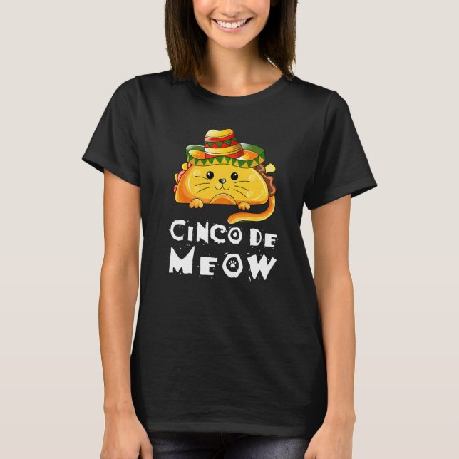 Cinco De Mayo Cat Tacos Mexikanisches Party T-Shirt (Vorderseite)
