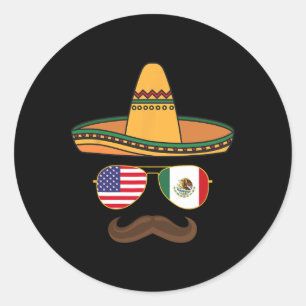 Cinco De Mayo Celebration Mexicano American 2025 Runder Aufkleber