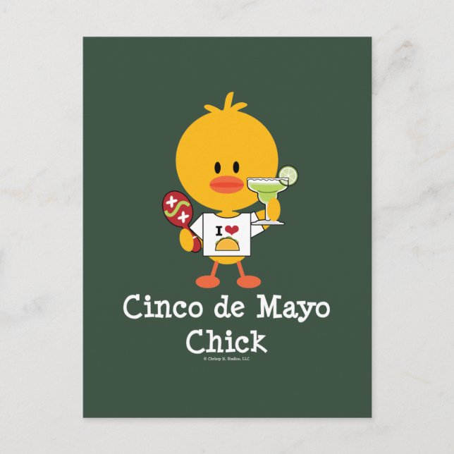 Cinco de Mayo Chick Postcard Postkarte (Vorderseite)