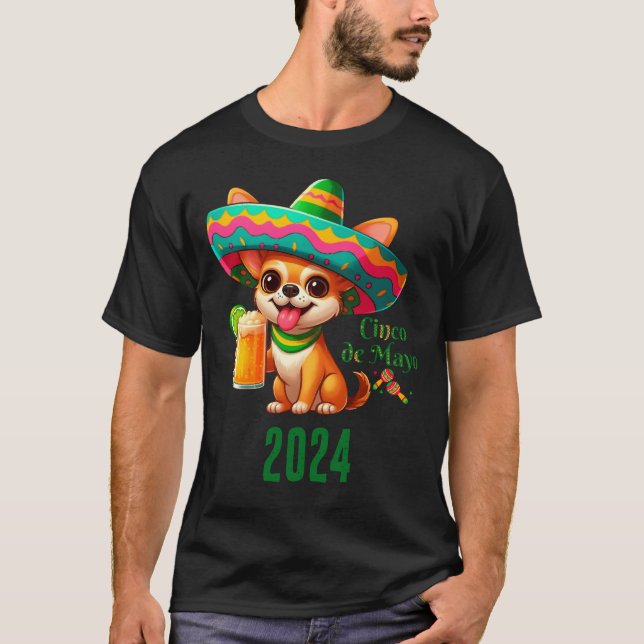 Cinco De Mayo Chihuahua T-Shirt (Vorderseite)