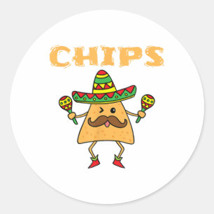 Cinco de Mayo Couples - Chips und Salsa - Chips - Runder Aufkleber