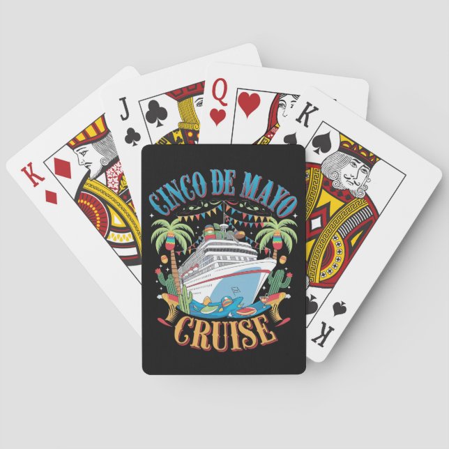 Cinco De Mayo Cruise Mexiko Schiff Fiesta Spielkarten (Rückseite)