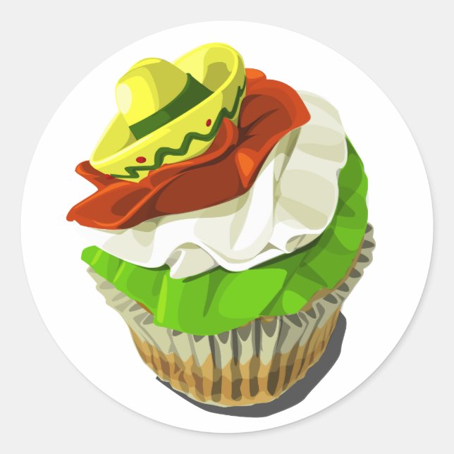 Cinco de Mayo cupcake Aufkleber (Vorderseite)