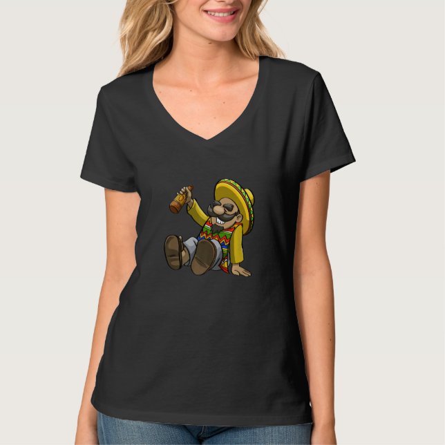 Cinco De Mayo Dabbing Drunk Tio Women Mexican Cele T-Shirt (Vorderseite)