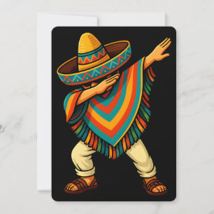 Cinco de Mayo Dabbing Mexican Poncho Einladung
