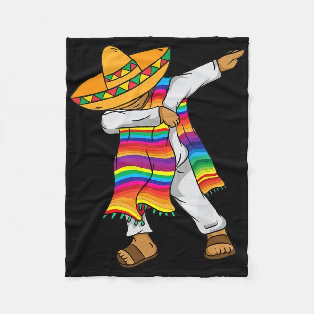Cinco De Mayo Dabbing Mexican Poncho Kinder Kleink Fleecedecke (Vorderseite)