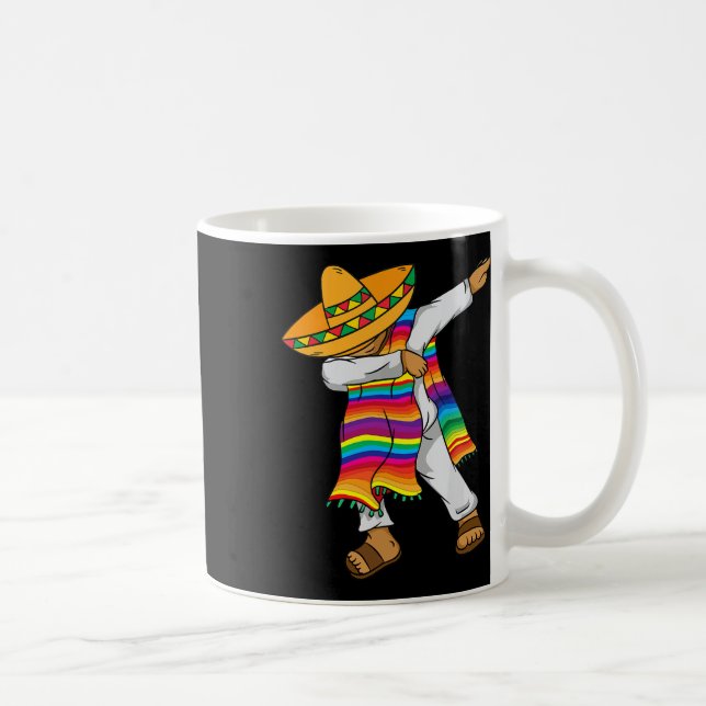 Cinco De Mayo Dabbing Mexican Poncho Kinder Kleink Kaffeetasse (Rechts)