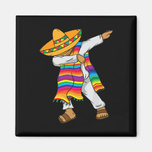 Cinco De Mayo Dabbing Mexican Poncho Kinder Kleink Magnet