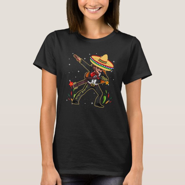 Cinco de Mayo Dabbing Poncho Sombrero Funny Mexica T-Shirt (Vorderseite)