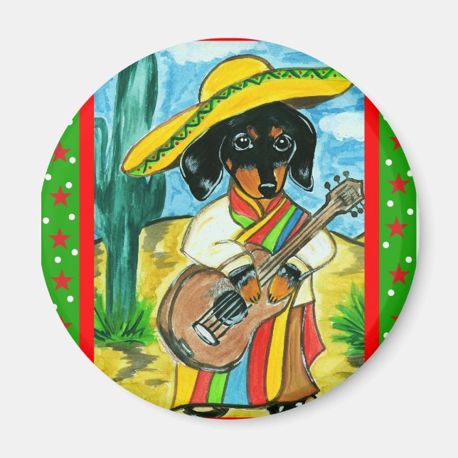 Cinco de Mayo-Dachshund Magnet (Vorne)