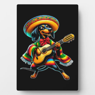 Cinco de Mayo Dachshund Mariachi Gitarre Fotoplatte