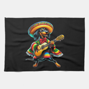 Cinco de Mayo Dachshund Mariachi Gitarre Geschirrtuch