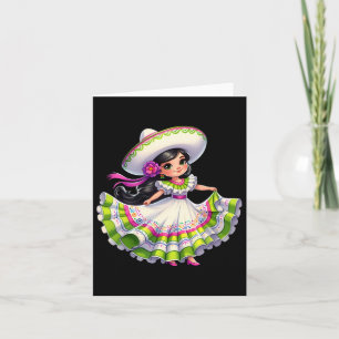 Cinco De Mayo Dancing Mexican Girl Sombrero Cinco Karte