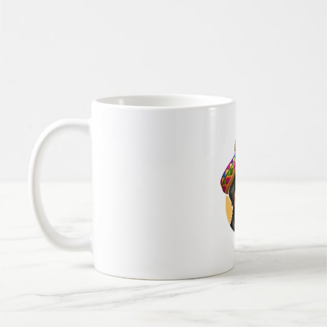 Cinco de Mayo Dog Rottweiler Mexiko Kaffeetasse (Links)