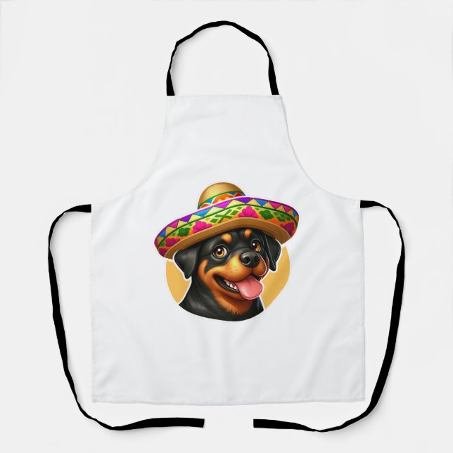 Cinco de Mayo Dog Rottweiler Mexiko Schürze (Vorderseite)