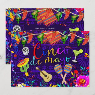 Cinco De Mayo Farbige Feier Fiesta-Party Einladung