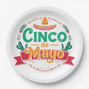 Cinco de Mayo Festliches Fiesta Sombrero Pappteller