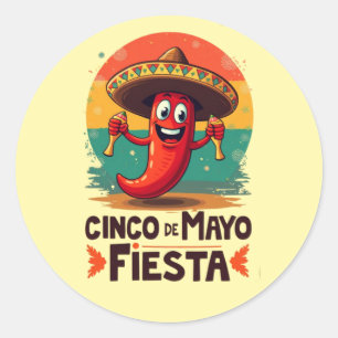 Cinco de Mayo Fiesta - Gewürz & Fun Mexikanisches Runder Aufkleber