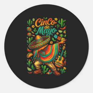 Cinco De Mayo Fiesta Mexican Boy Poncho Party for Runder Aufkleber