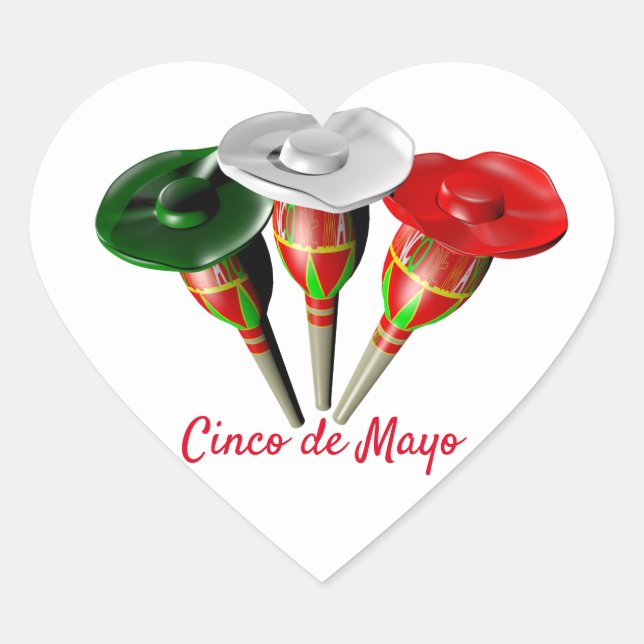 Cinco de mayo ,fiesta mexican Herz-Aufkleber (Vorderseite)