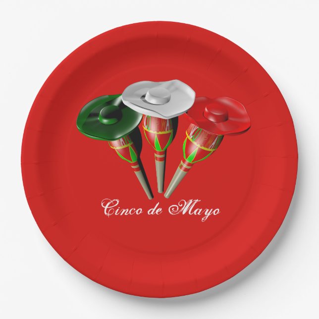 Cinco de mayo ,fiesta mexican pappteller (Vorderseite)