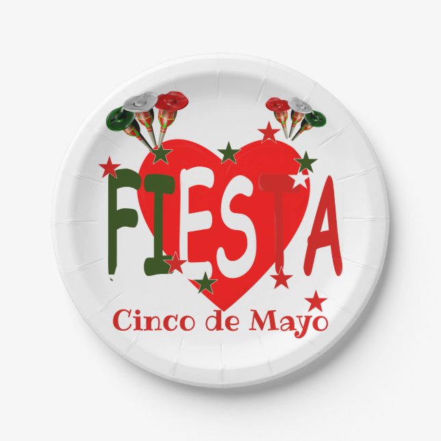 Cinco de mayo ,fiesta mexican pappteller (Vorderseite)