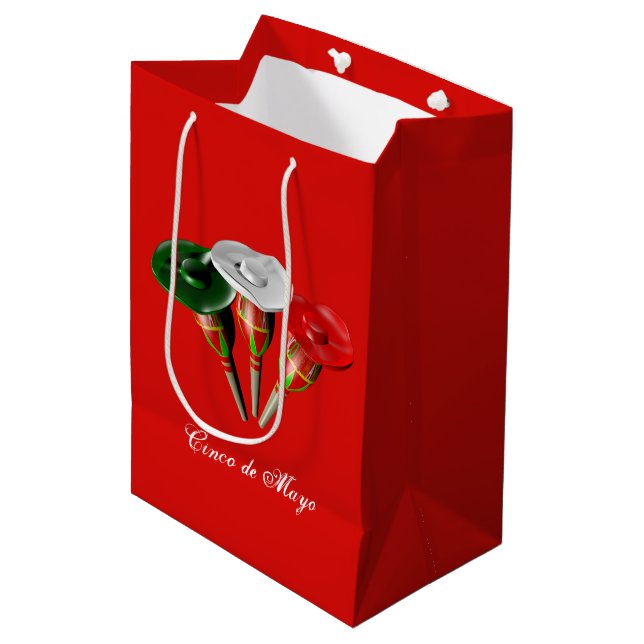 Cinco de mayo,fiesta mexican,Personalisiert Mittlere Geschenktüte (Vorderseite Schrägansicht)