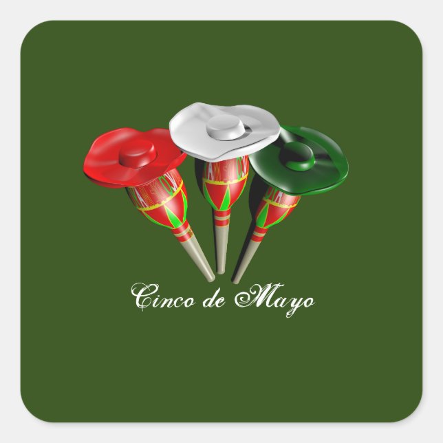 Cinco de mayo ,fiesta mexican quadratischer aufkleber (Vorderseite)