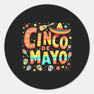 Cinco De Mayo Fiesta Mexikanisch Runder Aufkleber