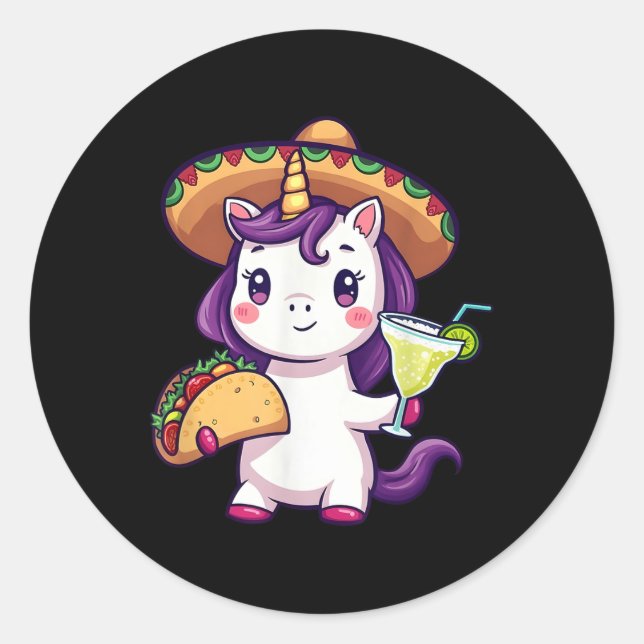 Cinco de Mayo Fiesta Mexikanisches Party mit Unico Runder Aufkleber (Vorderseite)
