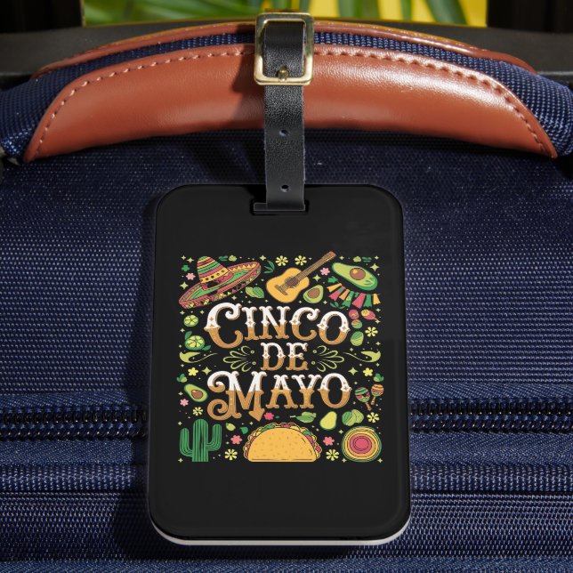 Cinco De Mayo Fiesta Niedliche Elemente des Party Gepäckanhänger (Vorderseite Insitu 2)