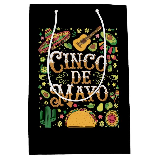 Cinco De Mayo Fiesta Niedliche Elemente des Party Mittlere Geschenktüte (Vorderseite)