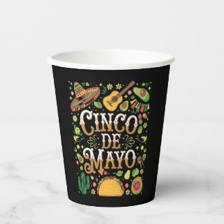 Cinco De Mayo Fiesta Niedliche Elemente des Party Pappbecher