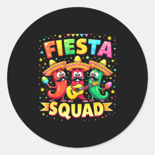 Cinco De Mayo Fiesta-Squad Chili Peppers Mexikanis Runder Aufkleber