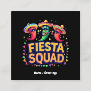 Cinco de Mayo Fiesta Squad Family Mexikanisches Pa Quadratische Visitenkarte