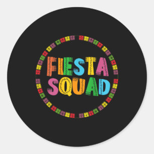 Cinco De Mayo Fiesta Squad Funny Let's Fiesta Mexi Runder Aufkleber
