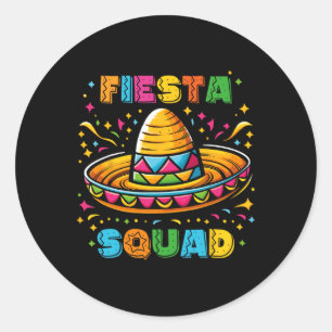 Cinco De Mayo Fiesta Squad Mexikanisches Party Cin Runder Aufkleber