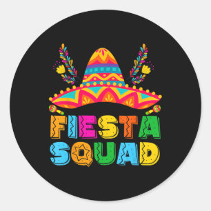 Cinco De Mayo Fiesta Squad Mexikanisches Party Cin Runder Aufkleber