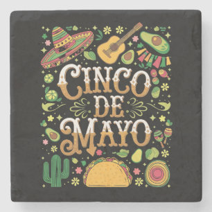 Cinco De Mayo Fiesta Süße Party-Elemente Steinuntersetzer