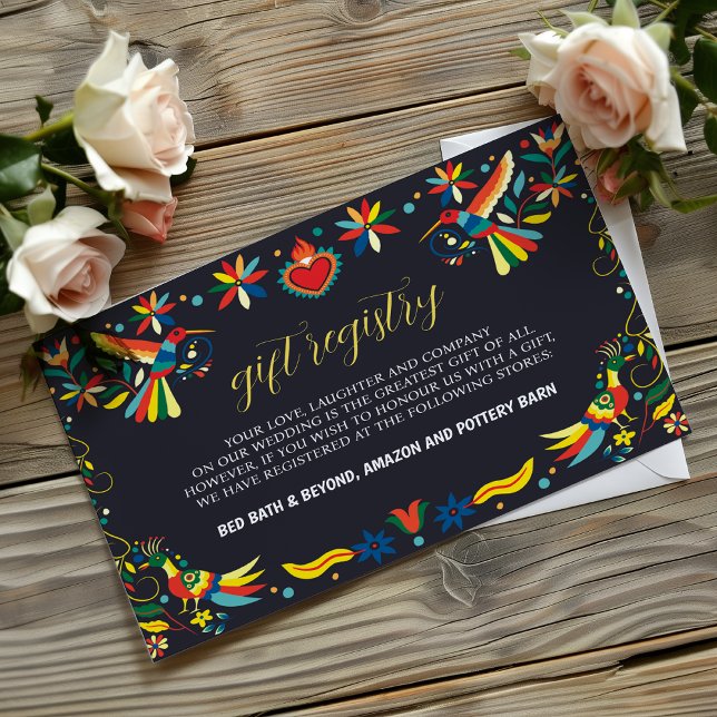 Cinco de Mayo Fiesta Wedding Begleitkarte (Mexican Colorful Cinco de Mayo Fiesta Wedding Enclosure Card)