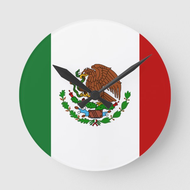 Cinco de Mayo Flag Mexiko Runde Wanduhr (Vorderseite)