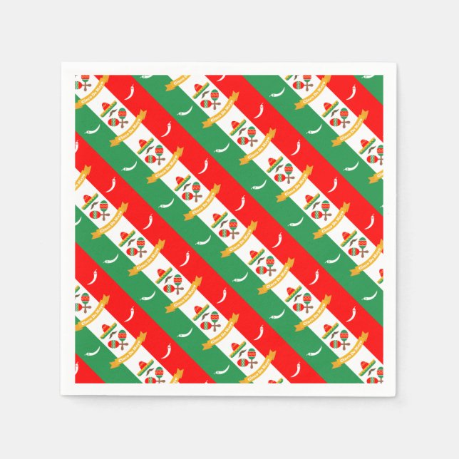 Cinco De Mayo-Flagge Serviette (Vorderseite)