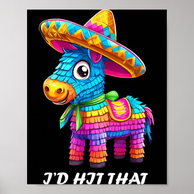 Cinco de mayo funny ideas hit that pinata men wome poster (Vorne)