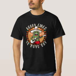 Cinco De Mayo Funny Mexican Cactus Playing Guitar T-Shirt