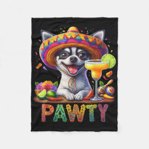 Cinco De Mayo Funny Pawty Chihuahua Margarita Somb Fleecedecke
