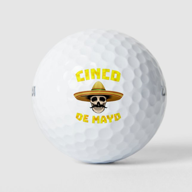 Cinco de Mayo Funny Skull Mexican für Mexican Lov Golfball (Vorderseite)
